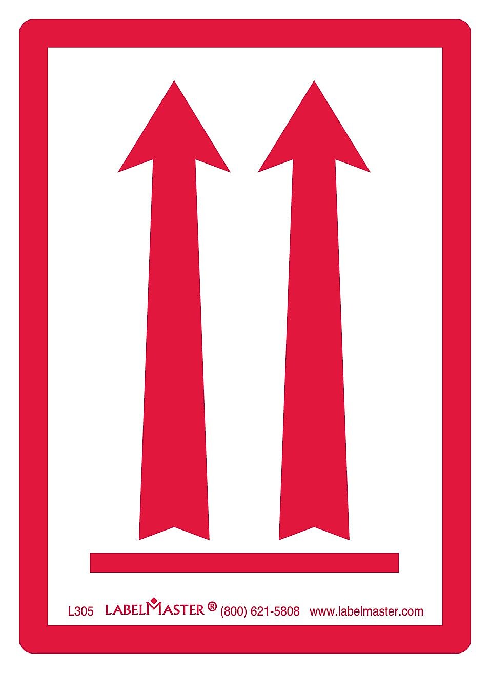 Labelmaster® Red Arrows Up Air Label, Paper 2 15/16" x 4 1/8", 2.3125" x 4.125", 50/Pack (L305S)