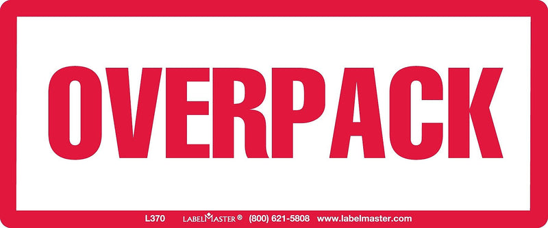 Labelmaster® Overpack Label, Standard, 2.5" x 6", 50/Pack (L370S)