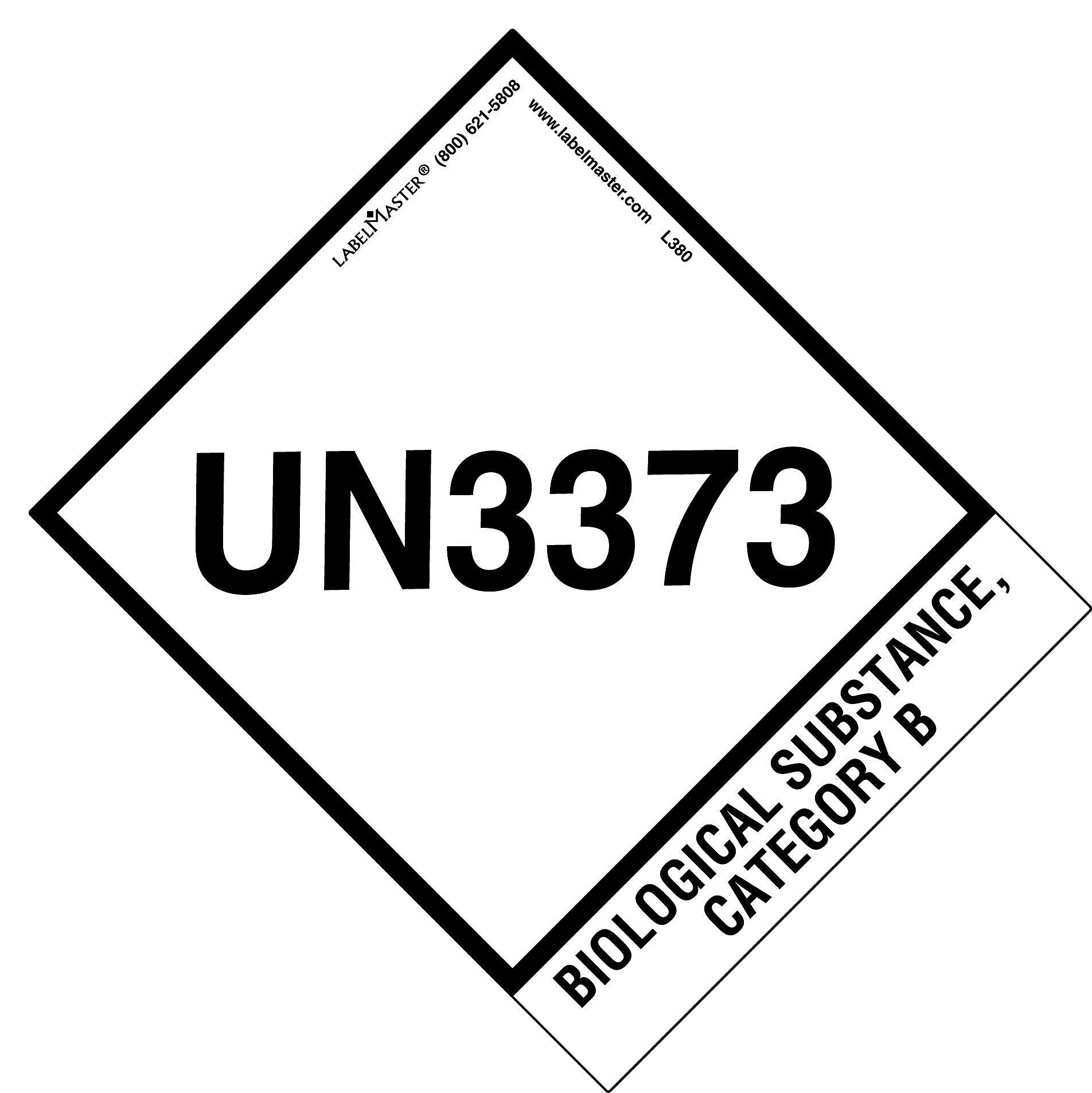 Labelmaster® UN3373 Label, With Tab, 4" x 4 3/4", 4" x 4.75", 500/Roll (L380)