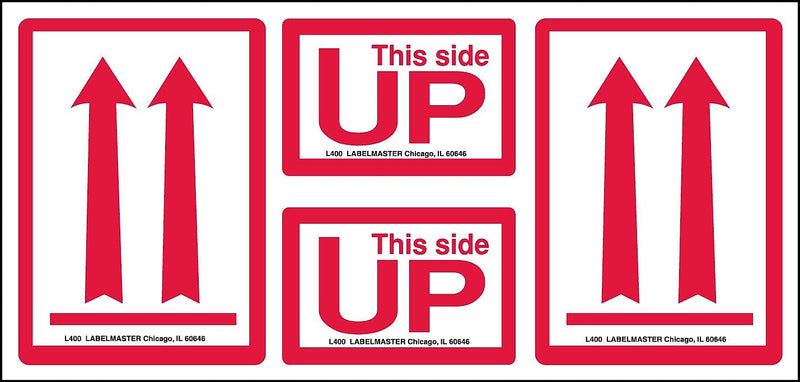 Labelmaster® Arrows Up/This End Up Label, 9" x 4", 4" x 9", 500/Pack (L400)