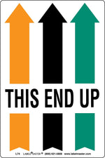 Labelmaster® This End Up Label, Paper, 4" x 6", 6" x 4", 500/Roll (L74)