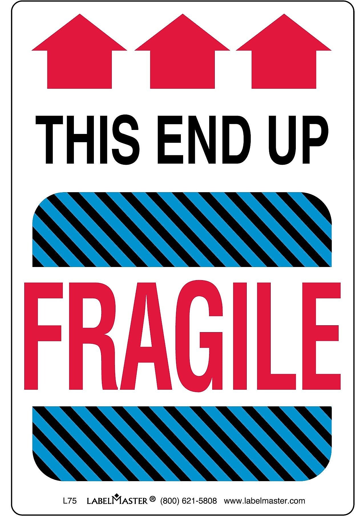 Labelmaster® This End Up, Fragile Label, 6" x 4", 500/Roll (L75)