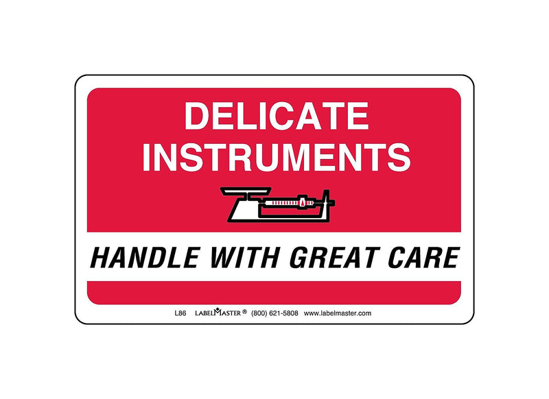 Labelmaster® Delicate Instruments Handle with Care Label, Paper, 2 1/2" x 4", 500/Roll (L86)