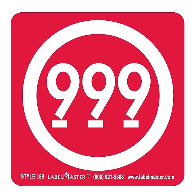 Labelmaster® Expedited Handling Marking, 999, Paper, 2" x 2", 500/Roll (L88)