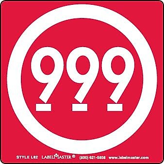 Labelmaster® Expedited Handling Marking, 999, Paper, 4" x 4", 500/Roll (L92)