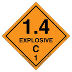 Labelmaster® Explosive 1.4 C Label, Paper, 100mm x 100mm, 500/Roll (LEXP14C)