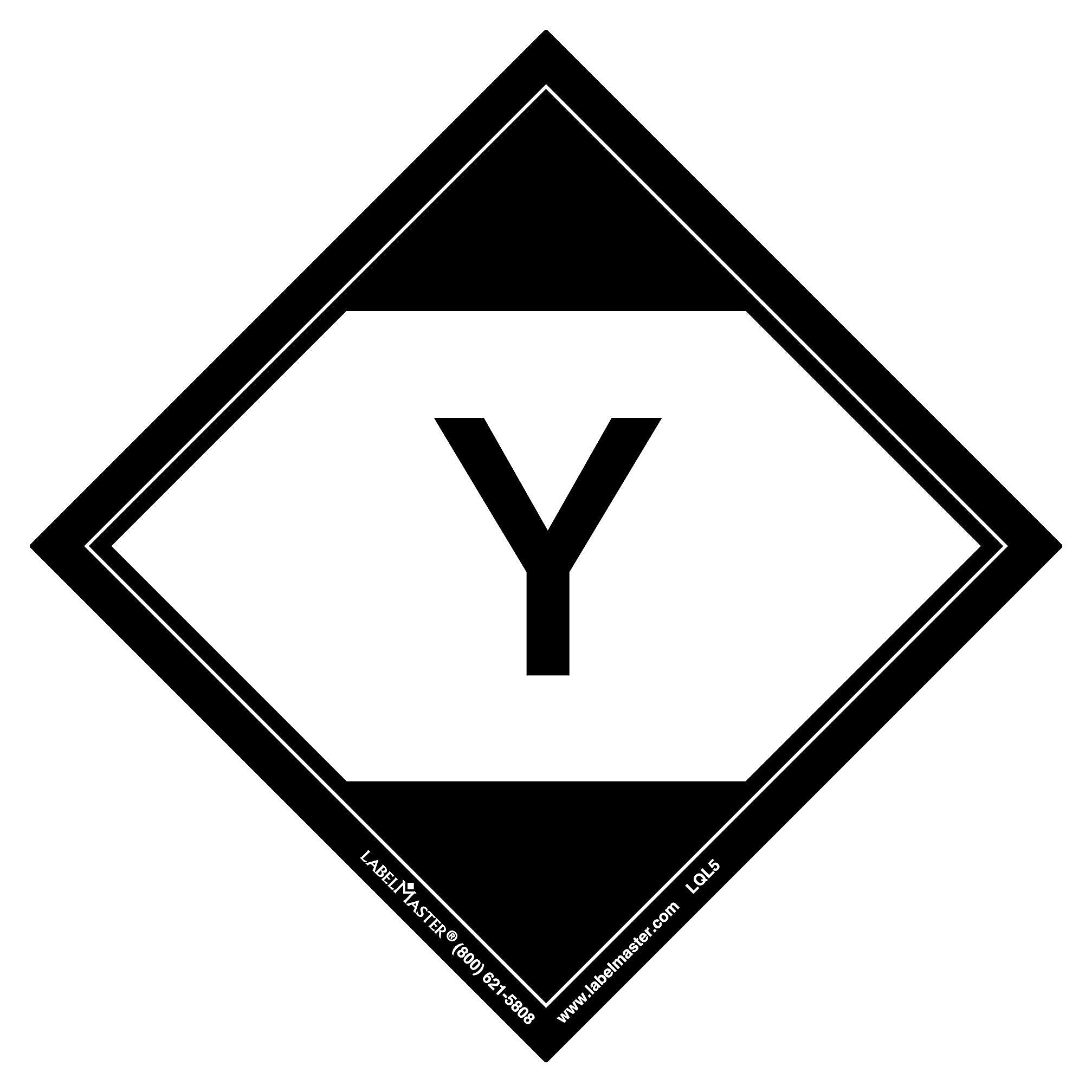 Labelmaster® Limited Quantity Label, "Y", 100mm x 100mm, Paper, 100mm x 100mm, 500/Roll (LQL5)