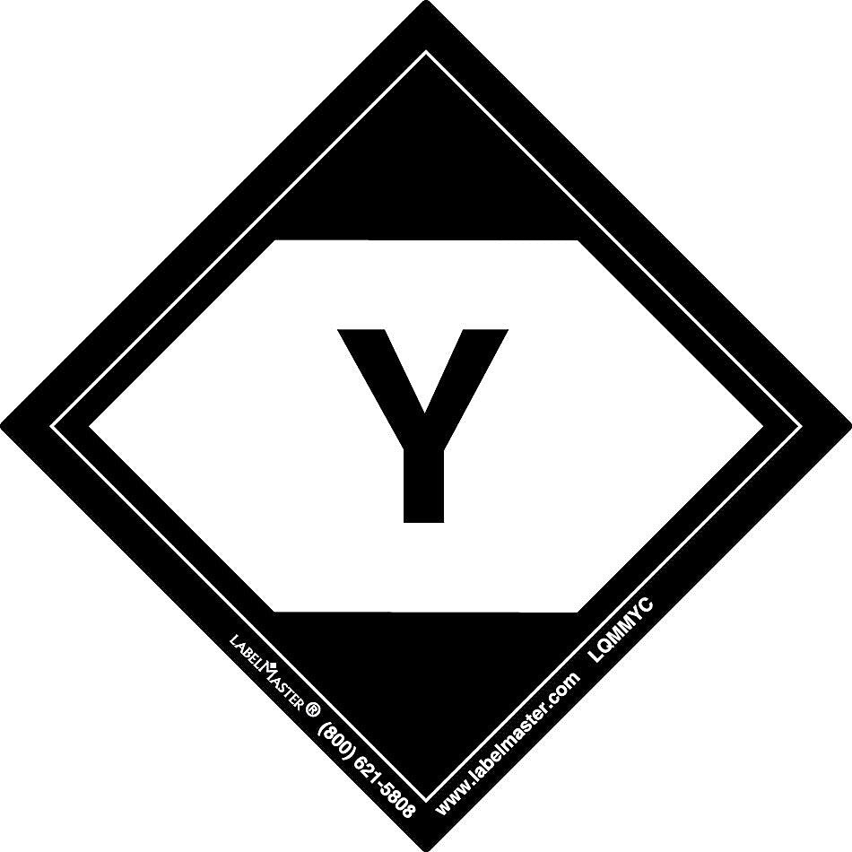 Labelmaster® Limited Quantity Label, "Y", 50mm x 50mm, Paper, 50mm x 50mm, 100/Roll (LQMMYC)
