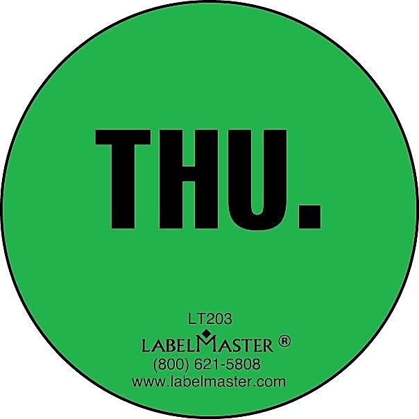 ColorBrite™ Thursday Label, 500/Roll (LT203)