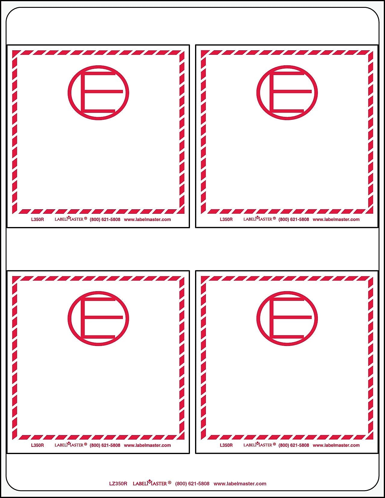 Labelmaster® Dangerous Goods in Excepted Quantities Label, Laser, 11" x 8.5", 100/Pack (LZ350R)