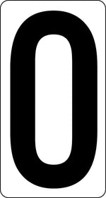 Labelmaster 3 1/2" Number 0, Clear Vinyl, 2.375" x 4.125", 50/Pack (NUMBER0R)