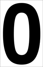 Labelmaster® 2" Numeral 0, White Vinyl, 1.1875" x 2.125", 50/Pack (NUMERAL0W)