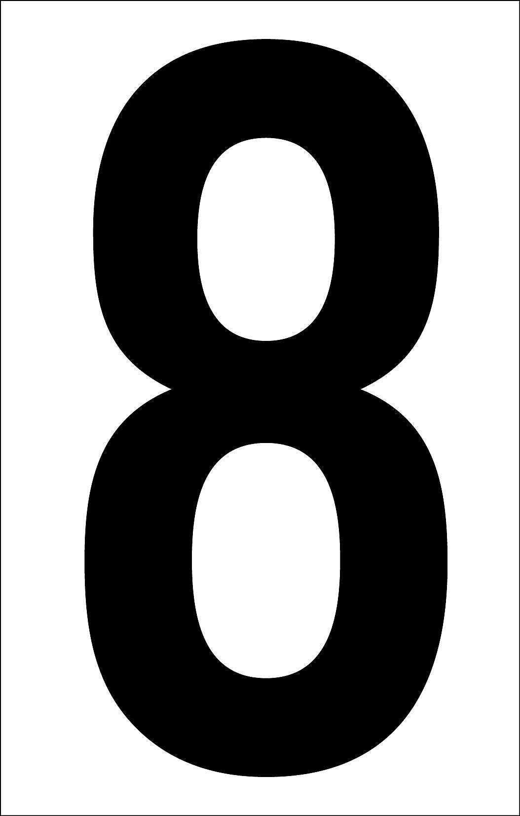 Labelmaster® 2" Numeral 8, White Vinyl, 1.1875" x 2.125", 50/Pack (NUMERAL8W)
