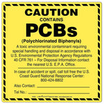 Labelmaster® Caution Contains PCBs Label, 6" x 6", 50/Pack (PC6R)