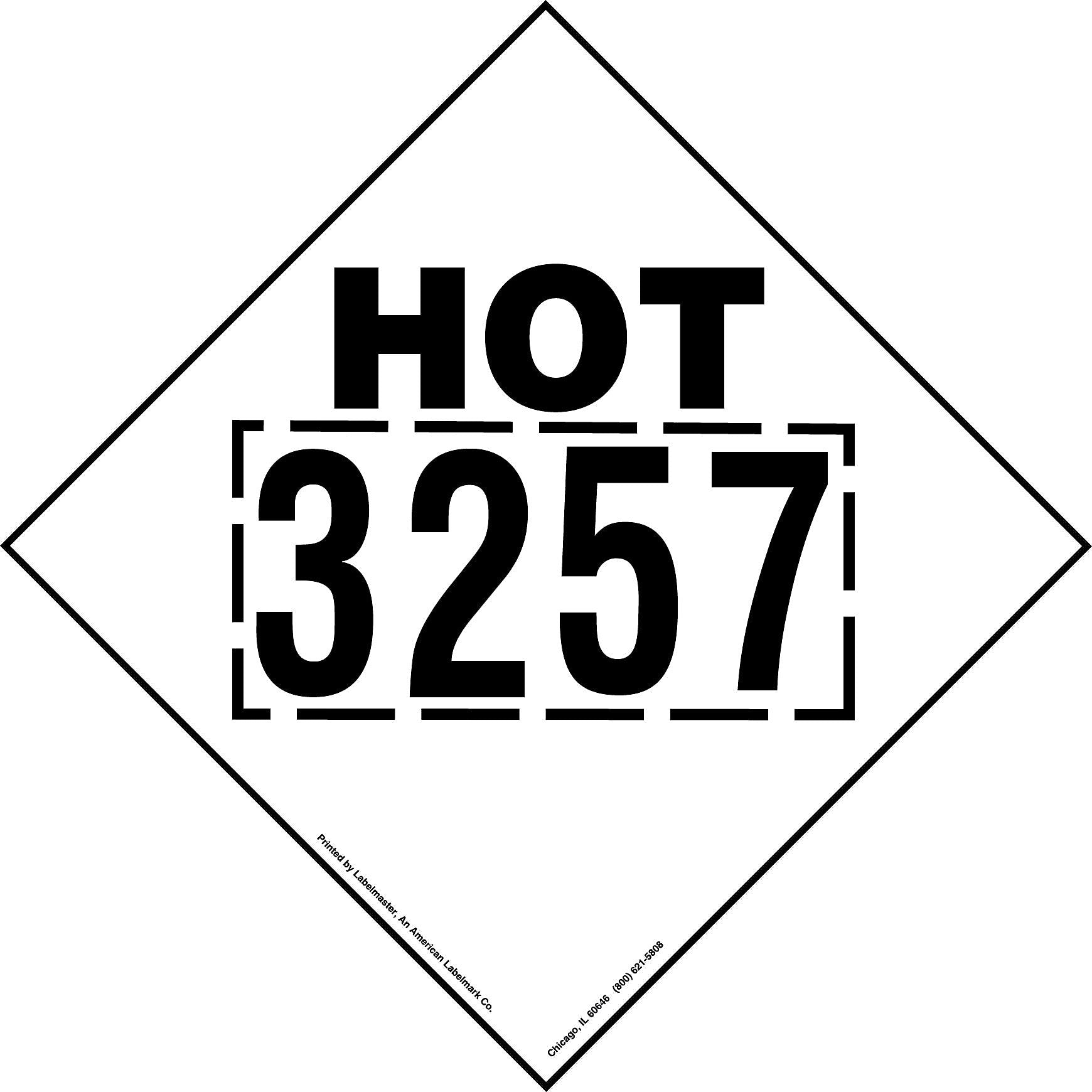 Labelmaster® Hot 3257 Marking 273mm x 273mm Rigid Vinyl, 273mm x 273mm, 25/Pack (RVHOT3257)