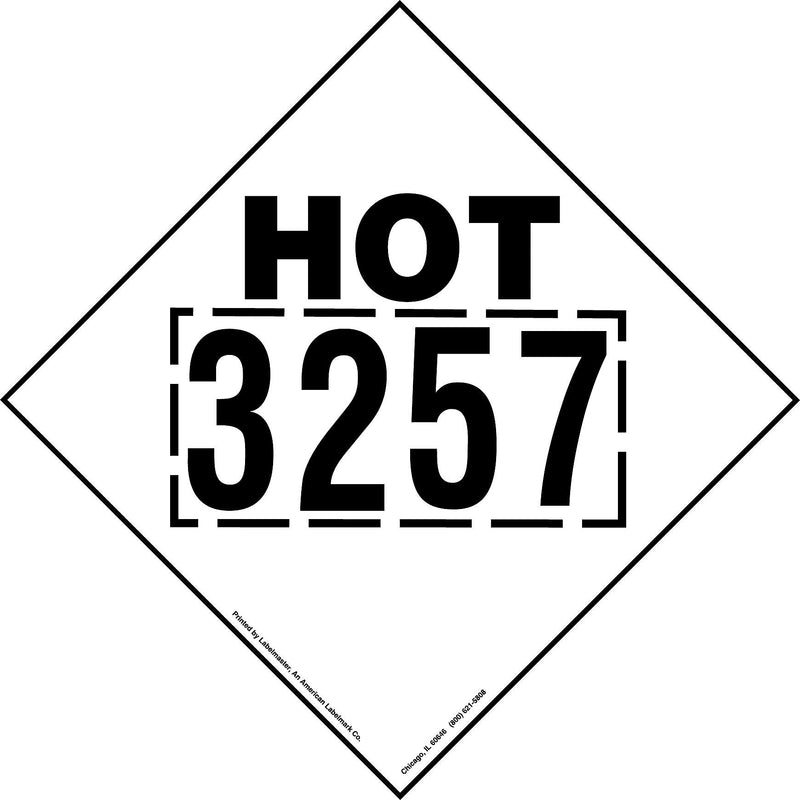 Labelmaster® Hot 3257 Marking 273mm x 273mm Rigid Vinyl, 273mm x 273mm, 25/Pack (RVHOT3257)