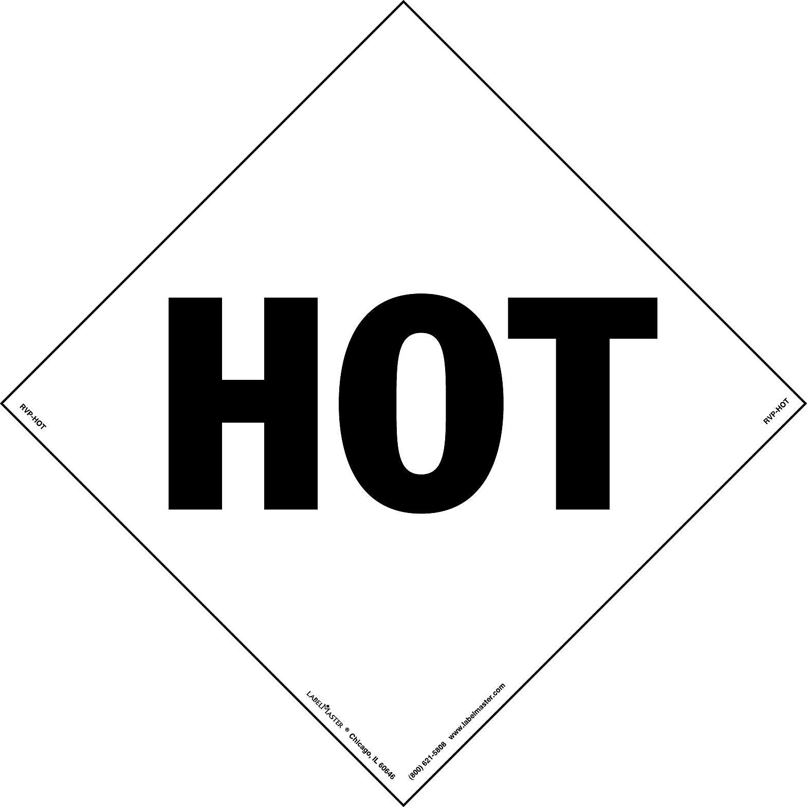 Labelmaster® Hot Marking, 273mm x 273mm, Rigid Vinyl, 273mm x 273mm, 25/Pack (RVP-HOT)