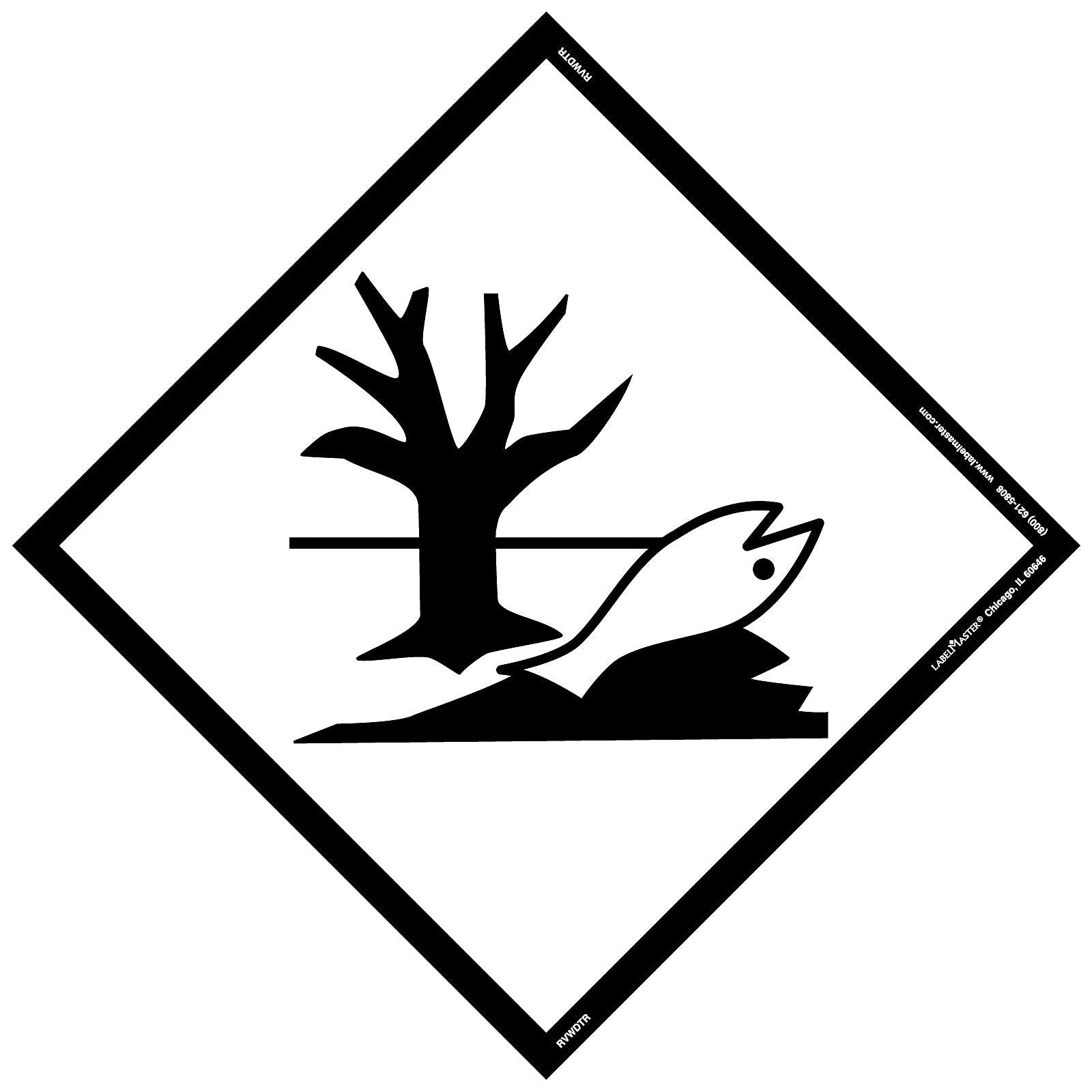 Labelmaster® Environmentally Hazardous Substance 273mm x 273mm Rigid Vinyl, 273mm x 273mm, 25/Pack (RVWDTR)