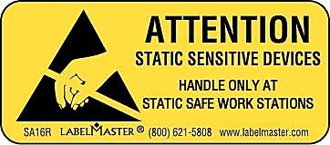 Labelmaster® Attention Static Sensitive Devices Label, Paper, 2" x 7/8", 0.875" x 2", 500/Roll (SA16R)