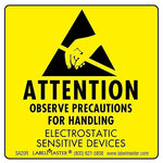 Labelmaster® Attention Observe Precautions For Handling Label, Paper, 2" x 2", 2" x 2", 500/Roll (SA20R)