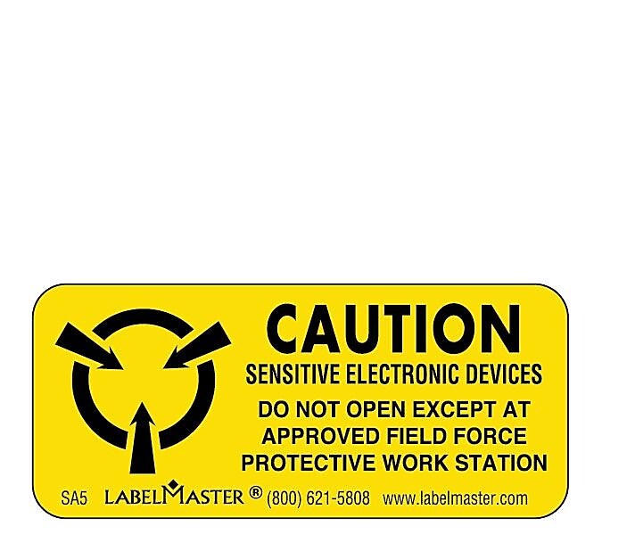 Labelmaster® Caution Sensitive Electronic Devices Label, Paper, 2" x 7/8", 0.875" x 2", 500/Roll (SA5)