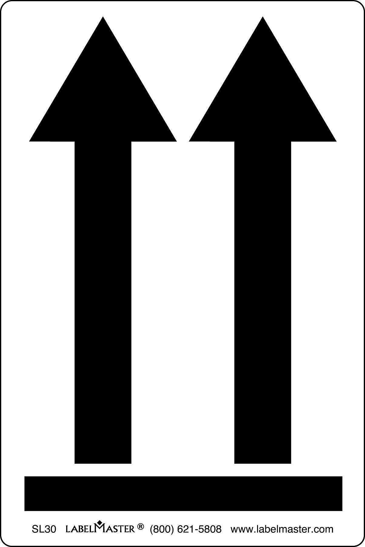 Labelmaster® Black Arrows Up Air Label, 4" x 6", 4" x 6", 500/Roll (SL30)