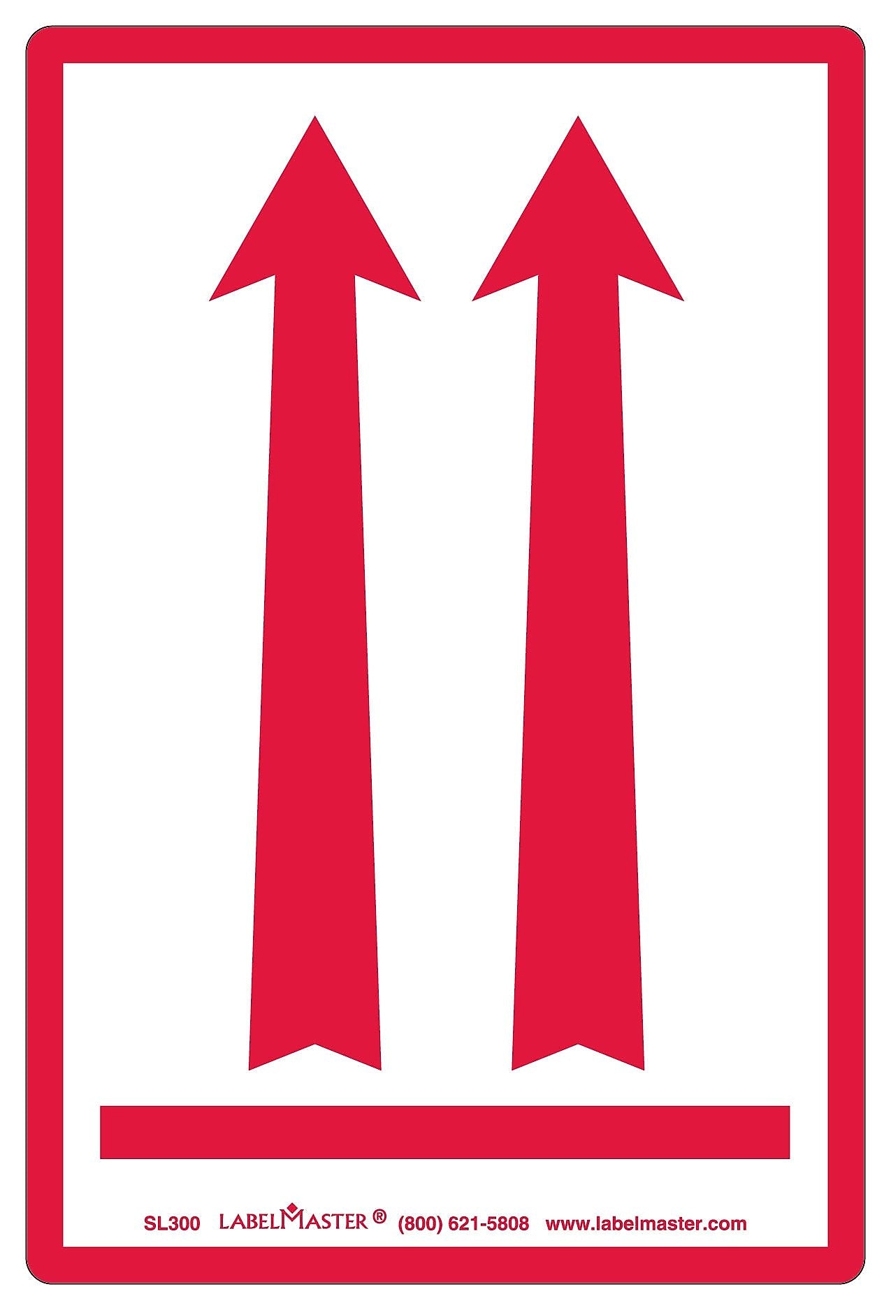 Labelmaster® Red Arrows Up Air Label, PVC-Free Film 4" x 6", 4" x 6", 500/Roll (SL300)