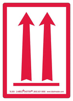 Labelmaster® Red Arrows Up Air Label, PVC-Free Film 2 15/16" x 4 1/8", 2.3125" x 4.125", 500/Roll (SL305)