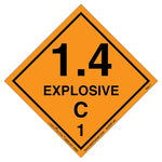 Labelmaster® Explosive 1.4 C Label, Vinyl, 100mm x 100mm, 500/Roll (SLEXP14C)