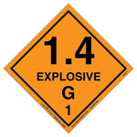 Labelmaster® Explosive 1.4 G Label, Vinyl, 100mm x 100mm, 500/Roll (SLEXP14G)