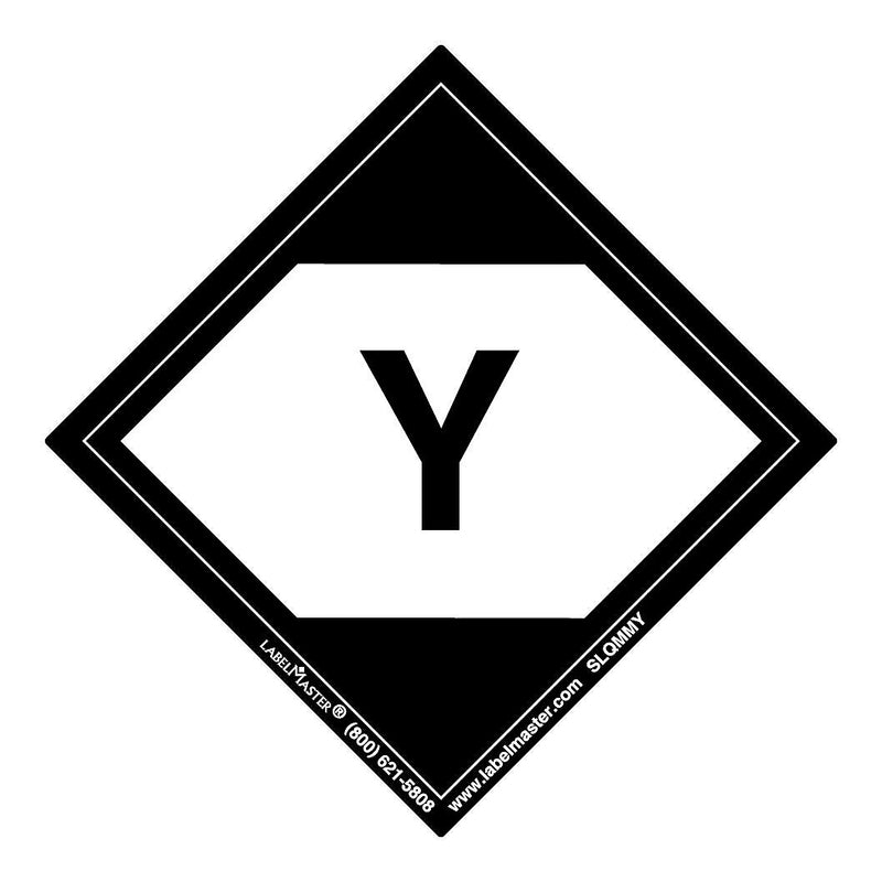 Labelmaster® Limited Quantity Label, "Y", 50mm x 50mm, PVCF, 50mm x 50mm, 500/Roll (SLQMMY)
