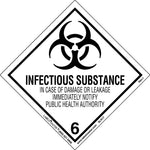 Labelmaster® Infectious Substance Label, Worded, PVC-Free Film, 100mm x 100mm, 500/Roll (SLR17)