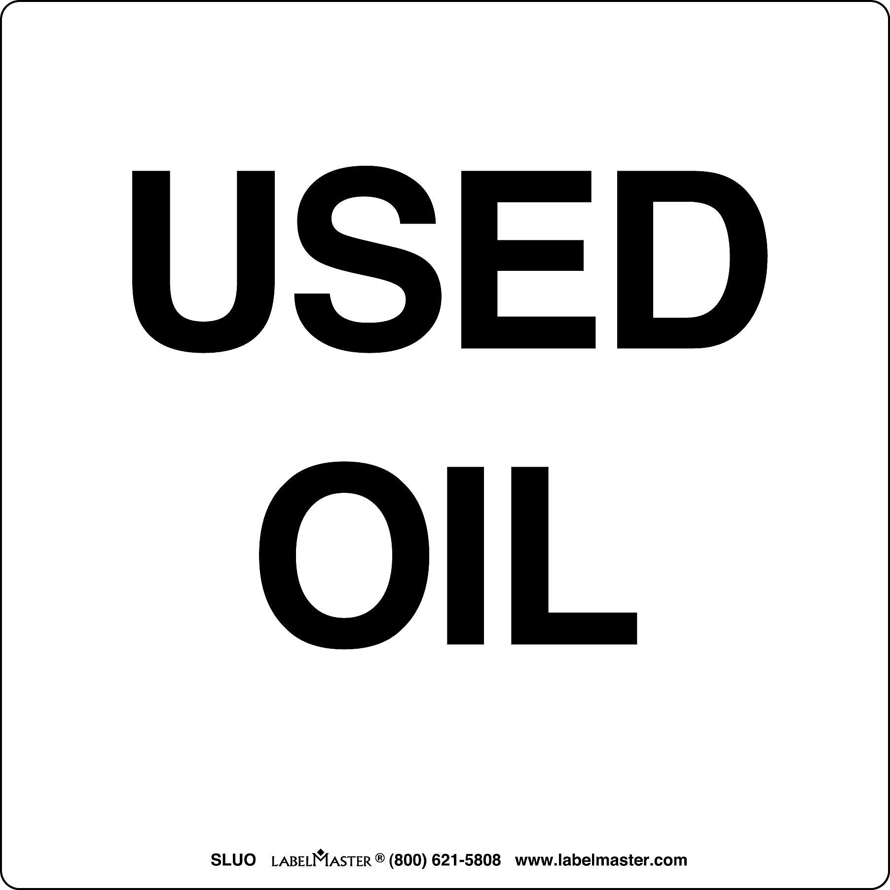 Labelmaster® Used Oil Label, PVC-Free Film Stock, 100/Pack (SLUO)