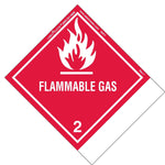 Labelmaster® Flammable Gas Label, Blank, Paper, Standard Tab, 120mm x 100mm, 500/Roll (SNT7)