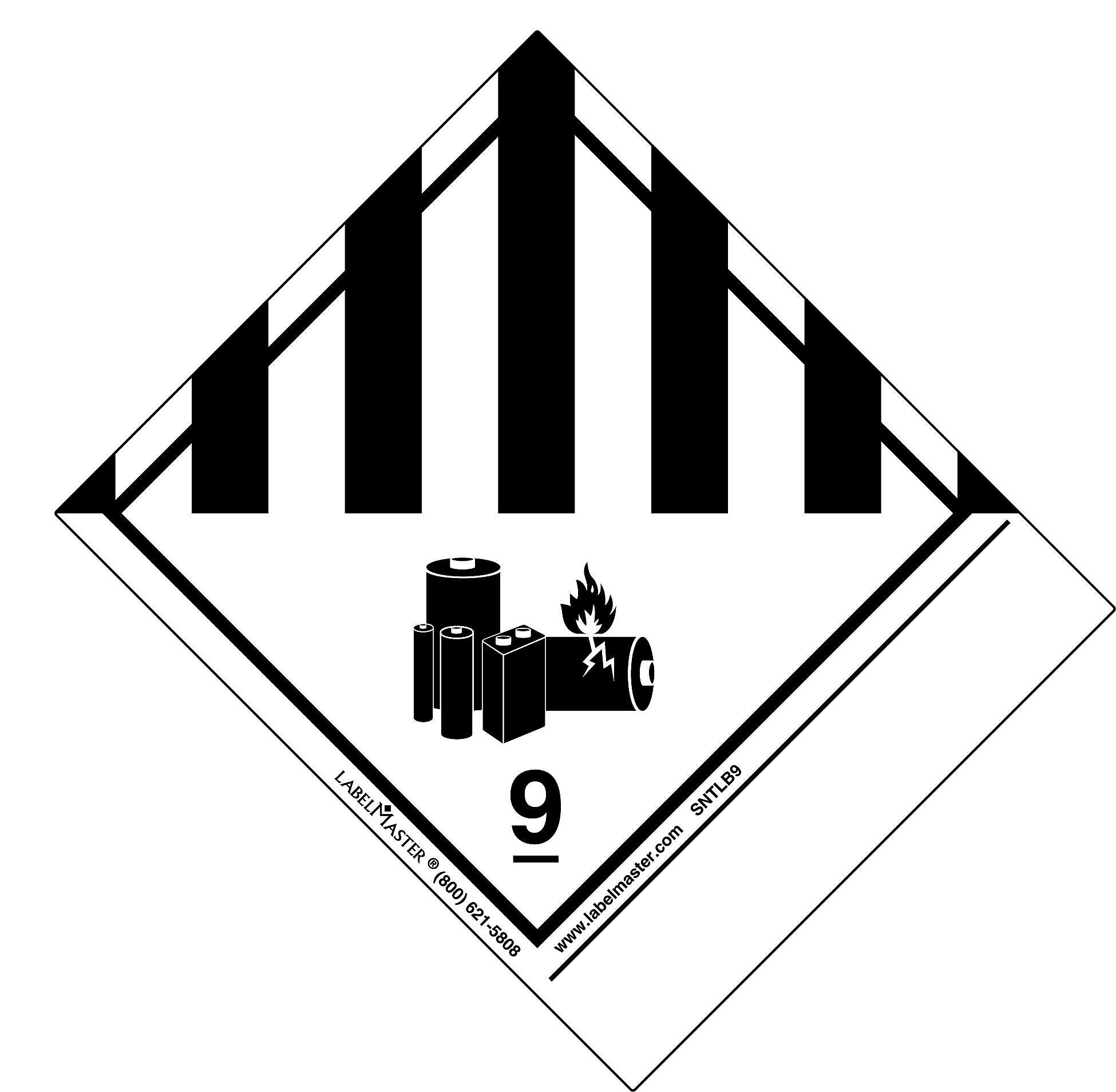 Labelmaster® Hazard Class 9 Lithium Battery Label, Blank, Std Tab, Paper, 2.448 lbs., 500/Roll (SNTLB9)