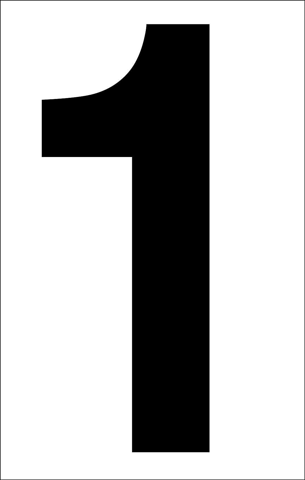 Labelmaster 4" Number 1, Clear Vinyl, 3.38" x 4.75", 25/Pack (SS4B1)