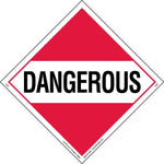 Labelmaster® Dangerous Placard, Worded, E-Z Removable Vinyl, 273mm x 273mm, 25/Pack (Z-EZ1)