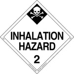 Labelmaster® Inhalation Hazard 2 Placard, Worded, E-Z Removable Vinyl, 273mm x 273mm, 25/Pack (Z-EZ28)