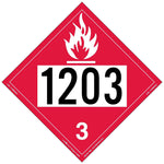 Labelmaster® Flammable Liquid Placard, UN 1203, Permanent Vinyl, 273mm x 273mm, 25/Pack (Z-IDG)