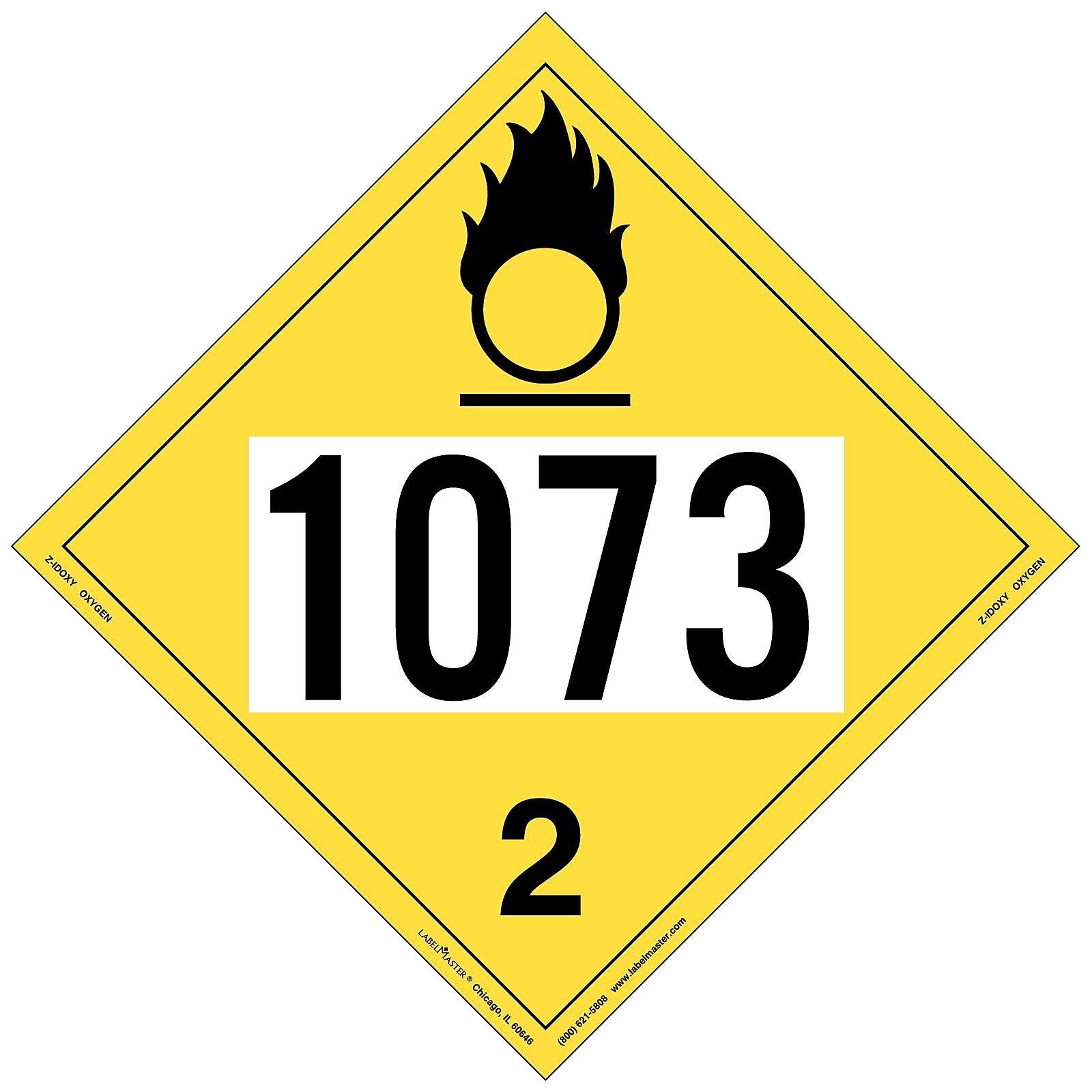 Labelmaster® Oxygen 4 Digit Placard, 273mm x 273mm, 25/Pack (Z-IDOXY)