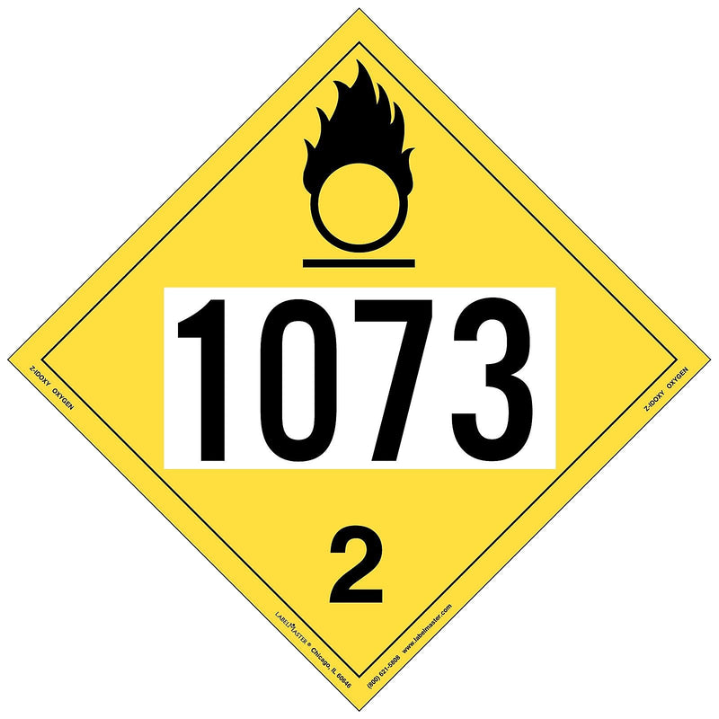 Labelmaster® Oxygen 4 Digit Placard, 273mm x 273mm, 25/Pack (Z-IDOXY)