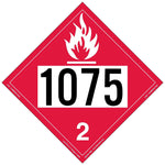 Labelmaster® Flammable Gas Placard, UN 1075, Permanent Vinyl, 273mm x 273mm, 25/Pack (Z-IDP)