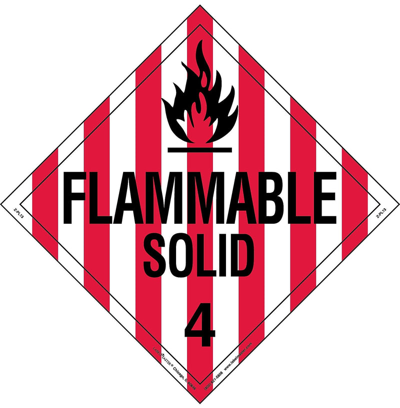 Labelmaster® Flammable Solid Placard, Worded, Tag Board, 10.75" x 10.75", 25/Pack (Z-PL13)