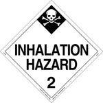 Labelmaster® Inhalation Hazard 2 Placard, Worded, Permanent Vinyl, 273mm x 273mm, 25/Pack (Z-PV28)