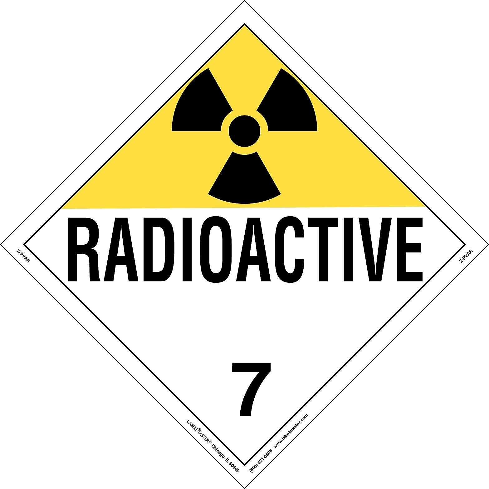Labelmaster® Radioactive Placard, Worded, Permanent Vinyl, 273mm x 273mm, 25/Pack (Z-PVAR)