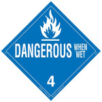 Labelmaster® Dangerous When Wet Placard, Worded, Permanent Vinyl, 273mm x 273mm, 25/Pack (Z-PVD)