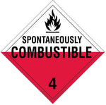 Labelmaster® Spontaneously Combustible Placard, Worded, Permanent Vinyl, 273mm x 273mm, 25/Pack (Z-PVE)