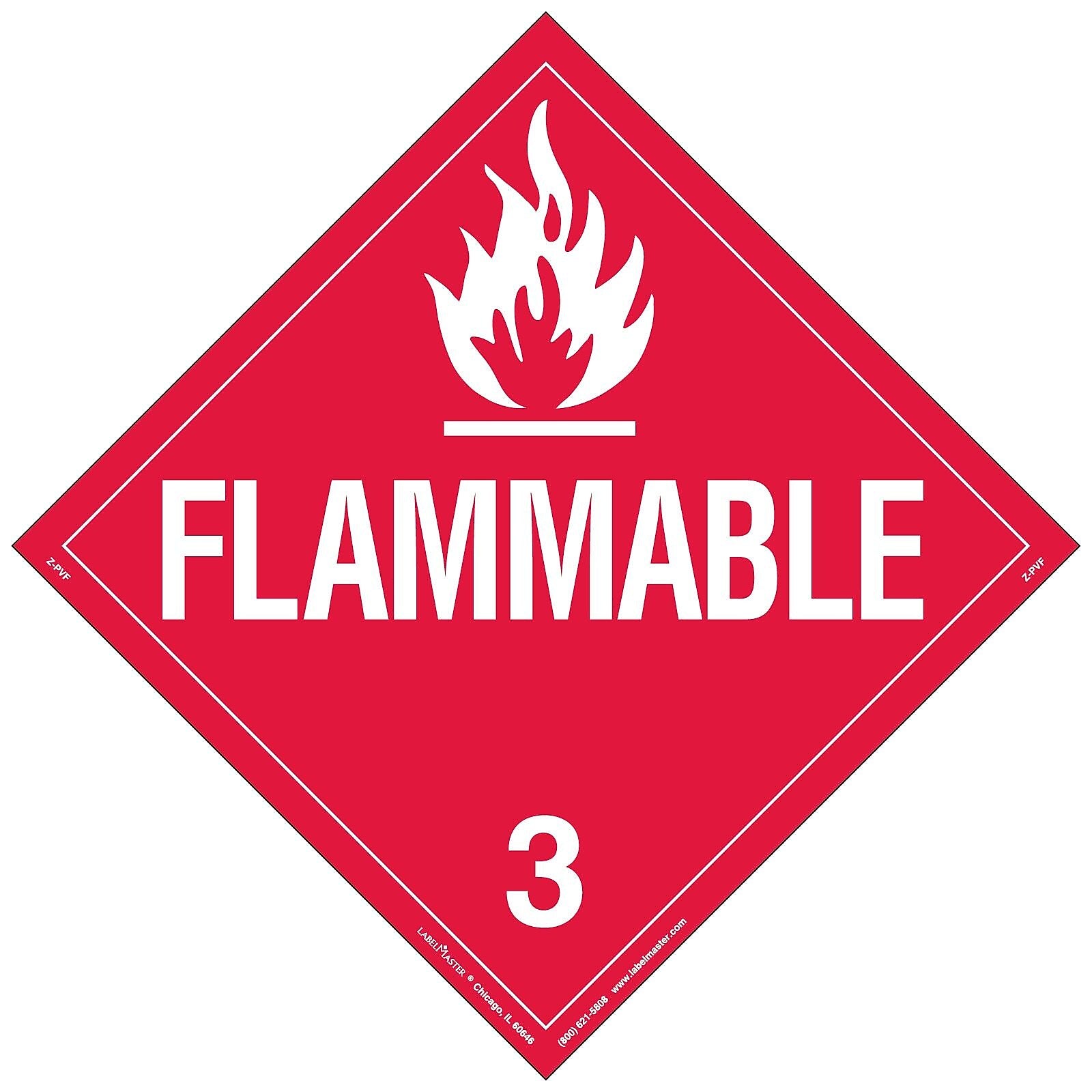 Labelmaster® Flammable Liquid Placard, Worded, Permanent Vinyl, 273mm x 273mm, 25/Pack (Z-PVF)