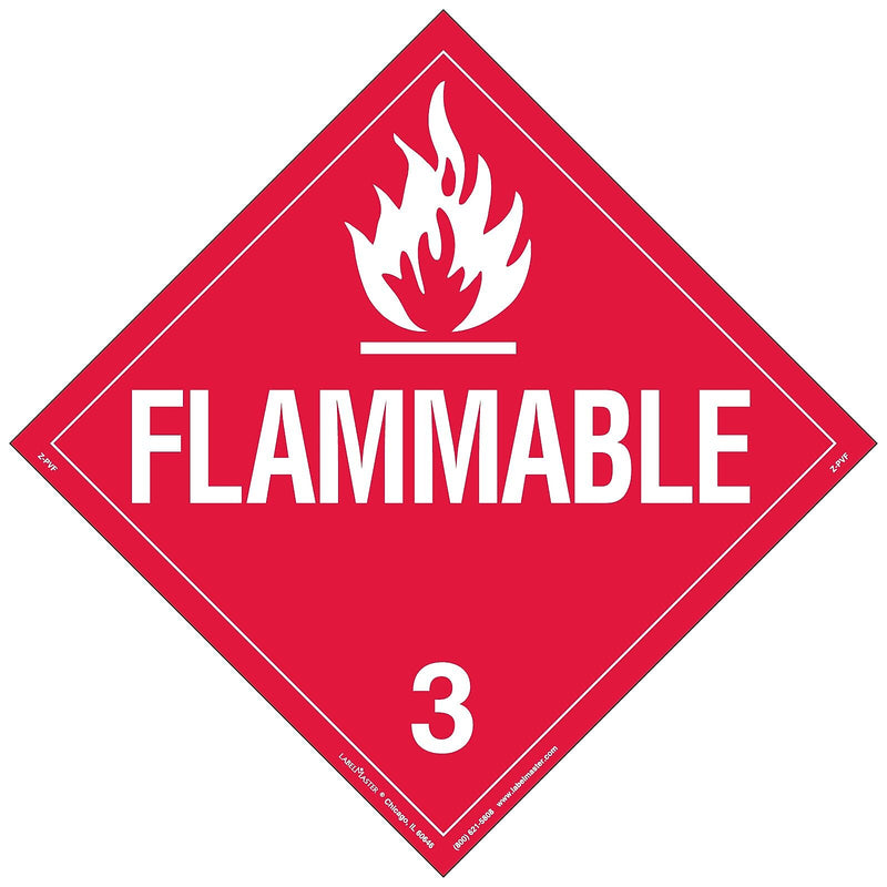 Labelmaster® Flammable Liquid Placard, Worded, Permanent Vinyl, 273mm x 273mm, 25/Pack (Z-PVF)