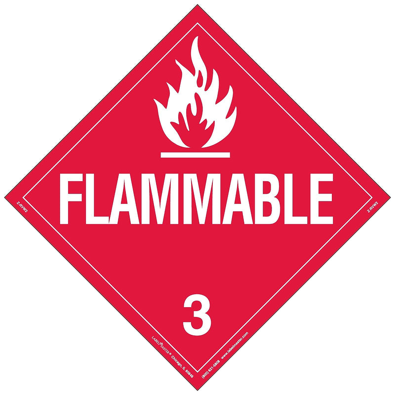 Labelmaster® Flammable Liquid Placard, Worded, Rigid Vinyl, 10.75" x 10.75", 25/Pack (Z-RVW2)